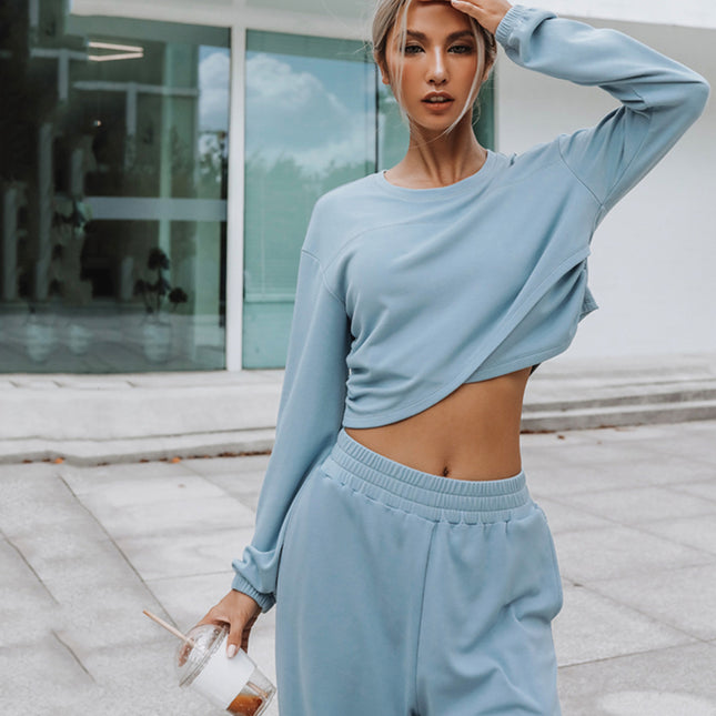 2026 Amazon Ebay European and American Foreign Trade Women's Clothing Autumn and Winter New Fashion Sports Casual Sweatshirt Set Two-Piece Set