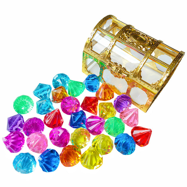 Children's Diamond Gem Toys Imitation Crystal Girls' Plastic Acrylic Seven-Color Plastic Gems Treasure