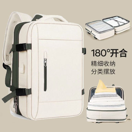 Expandable Travel Backpack, Large-Capacity Backpack, Women's Business Trip Mountaineering Bag, Men's High-End Business Computer Bag