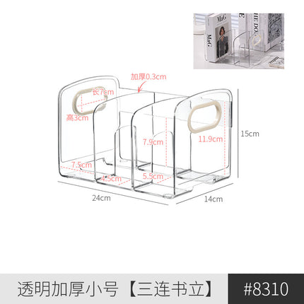 Transparent Desktop File Storage Rack Bookshelf Book Stand Table Rack Office Acrylic A4 Paper Finishing Box