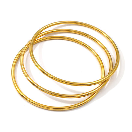Cross-Border Round Simple Bracelet Titanium Steel Non-Fading Jewelry Light Luxury High-End Coil Bracelet Stainless Steel Jewelry