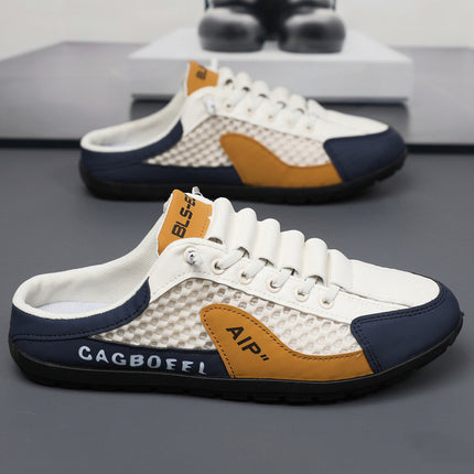 Baotou Half-Shoes Men's Shoes 2025 Summer New Mesh Breathable Slip-on Lazy Shoes Fashion Breathable Mesh Shoes
