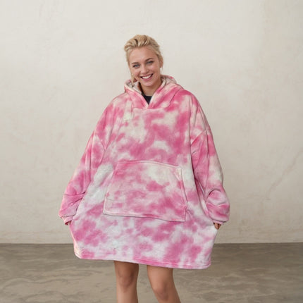 Hooded Blanket Hoodie Blanket Cross-Border Flannel Thickened Lamb Fleece Robe Fleece Pullover Tv Blanket