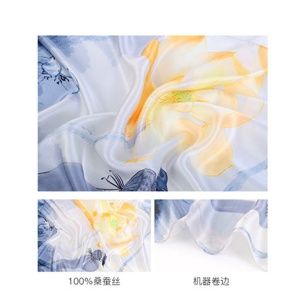 Suzhou and Hangzhou long silk scarf high-grade mulberry silk scarf pure silk women's vintage scarf crepe satin shawl