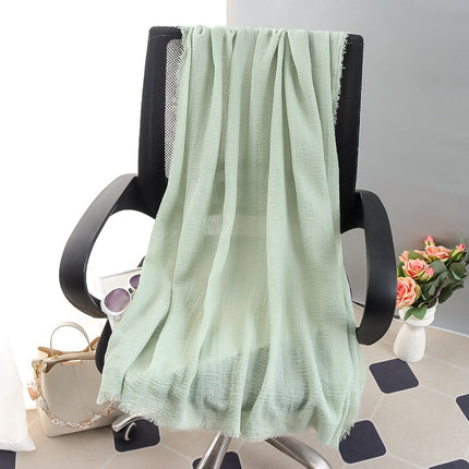 New Spring and Summer Fashion Cotton and Linen Solid Color Headscarf Beach Towel Sun Protection Large Size Silk Scarf Shawl for Women
