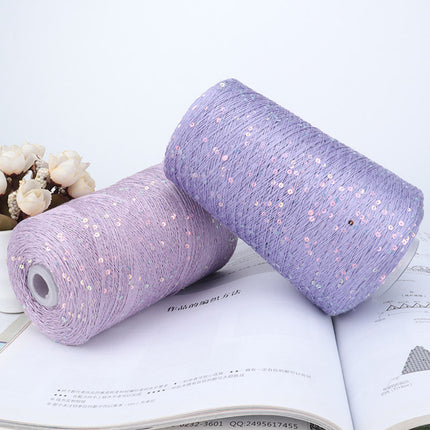 Silk Joy/Tencel Iridescent Sequin Hand-Knitted Yarn Ball Colorful Tencel Sequin Yarn Wholesale 500g