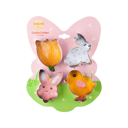 Cross-border special for Easter 6-piece cookie mold stainless steel cookie cutting cookie printing baking tools