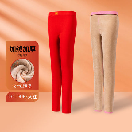 Fleece-Lined Leggings for Women, Thickened Thermal Pants, Cold-Resistant, Constant Temperature, High Elasticity, Versatile Women's Camel Fleece Pants, Autumn Pants