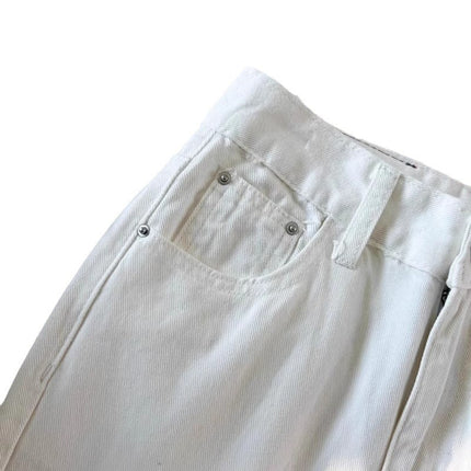 White Wide Leg Jeans Women's Autumn Trendy All-match New High Waist Slimming Loose plus size Floor-length Straight Pants