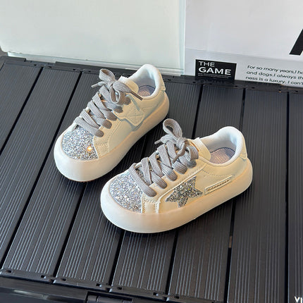 Girls' Board Shoes Sequin Star Low-top Board Shoes 2024 Spring and Autumn New Casual Boys' Lightweight Breathable sneaker Trendy