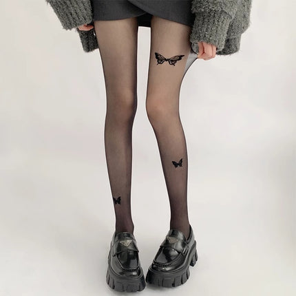 Jk Japanese-Style White Sheer Stockings for Women, Pure Desire Bare-Leg Artifact, Summer Thin Pineapple Stockings, Anti-Snag Black Pantyhose