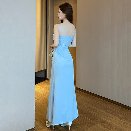 New Sexy Elegant Foot Bath Split Night Dress KTV Princess Bar DJ Long Technician Work Clothes Slim Fit