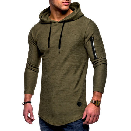 Men's T-shirt Amazon Slim-fit Sports Hoodie Casual Thin Long-sleeved Fashionable Hand Wall Zipper Men's T-shirt
