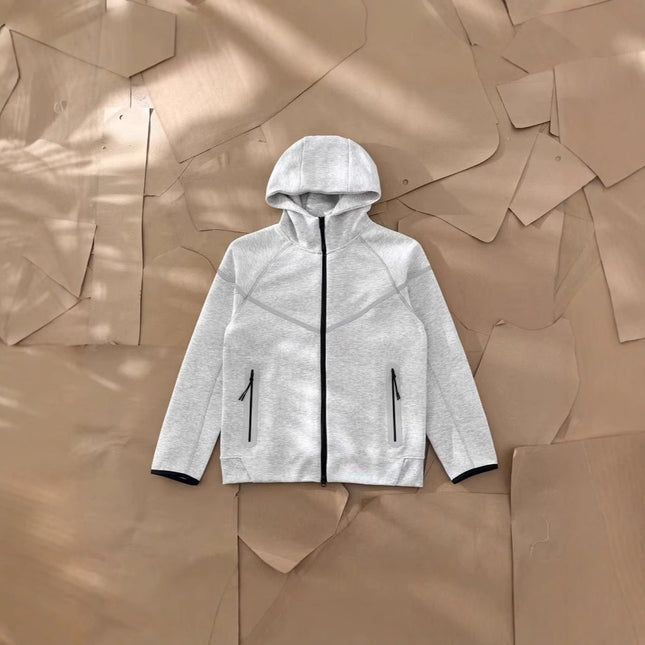 2025 New Air Layer Hooded Zipper Long Sleeve Reflective Strip Jacket 754