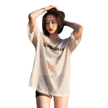 New Swimsuit Women's Split Three-Piece Swimsuit with Small Breasts Gathered to Cover Belly and Look Slimming Look Conservative Boxer Hot Spring Swimsuit