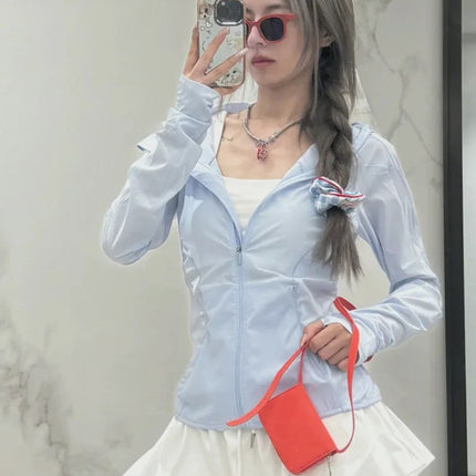 LU IUX Summer New Women's Sun Protection Suit UPF50 MIST OVER UV Protection Long Sleeve Hooded Zipper