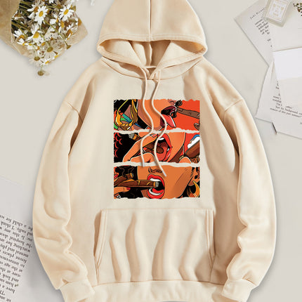Women's Casual Multicolor Hoodie-Print Hoodie