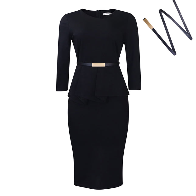 D501 European and American foreign trade new women's clothing Amazon 2024 new solid color hip OL pencil skirt African dress