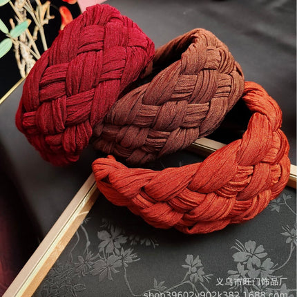 Korean-Style Simple Wide-Brimmed Braided Hairband with a High-End Feel, Specifically for Face Washing, High-Top Hair Clip Wholesale