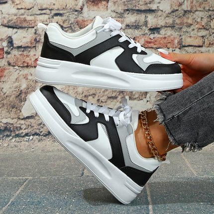 Korean-style Trendy Couple's Board Shoes Breathable Lightweight Casual sneaker Lace-up Comfortable Outdoor Fashionable All-match White Shoes