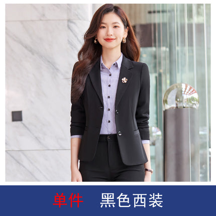 Suit suit women's work clothes professional temperament College student formal wear plus size interview spring and autumn suit front desk work clothes