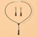 446 black necklace + earrings