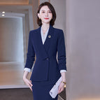 One-piece dark blue suit / S