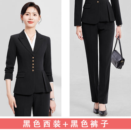 Suit suit Women's Autumn Korean Style Temperament Professional Jewelry Store Sales Office Front Desk Guide Work Clothes Work Suit