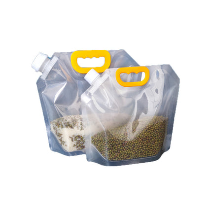 Thickened Transparent Spout Bag, Grain Plastic Bag, Household Food-Grade Bag, Moisture-Proof and Insect-Proof Sealed Bag