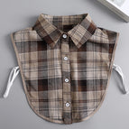brown Check Point Neck Brushed (Cotton)
