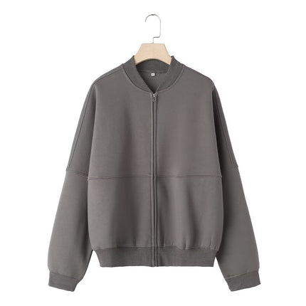 European and American Style Zipper Bomber Jacket Jacket Style Sweatshirt 3399802 Loose High Waist Velvet Pants 319980