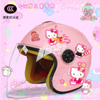 Children's 3c thickening + cat t2 / Pink half helmet