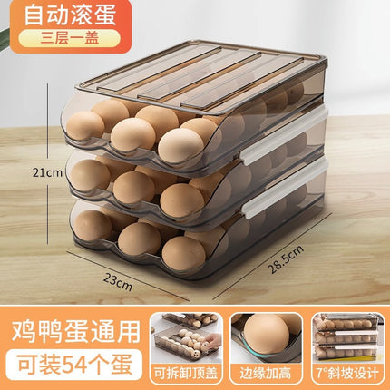 Egg Tray Box Egg Storage Box Household Rolling Egg Rolling Food Grade Japanese Space Drawer Refrigerator Saving