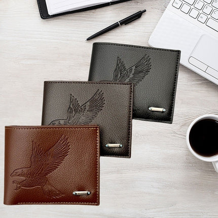 New Card Holder for Men, Ultra-Thin Eagle Pattern Small Wallet, Multi-Functional Multi-Card Slot Id Card Holder Wallet, Credit Card