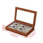 Light gray solid wood jewelry box-horizontal strip