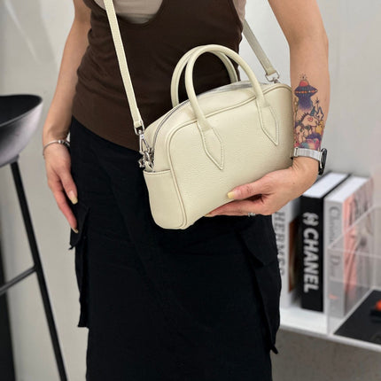 Korean Style First-Layer Cowhide Soft Leather Satchel Pillow Bag 2025 Spring New Fashion Versatile Casual Shoulder Crossbody Bag