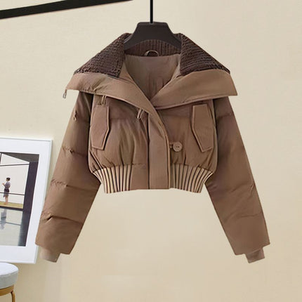 Winter wear small cotton-padded jacket coat with a set of new autumn and winter thick wool skirt two-piece suit