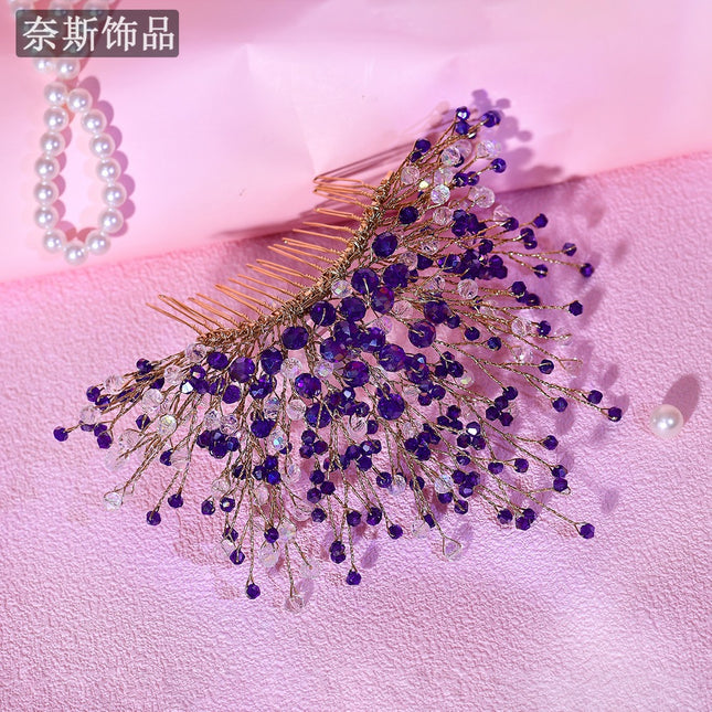 Naisa326 Colorful Crystal Wedding Dress Accessories Rhinestone Crown Wedding Bride Preparation Supplies Styling Headdress