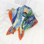 L024-132-02 orange red / 70cm wrinkled square towel