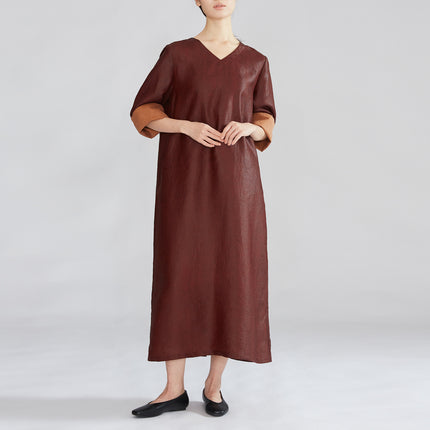 Silk Red Cloud Turtle Oil Leather Vintage Dress for Women, Low-Key Luxury, 100% Mulberry Silk Dress, New Spring Model