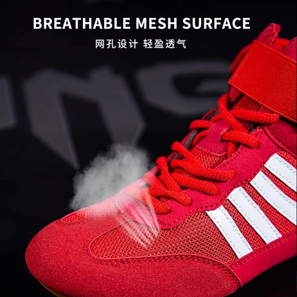 High-top Boxing Shoes Boys and Girls Sanda Fighting Fighting Training Shoes Adult Wrestling Shoes Fitness Weightlifting Martial Arts Shoes