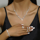 silver four-piece 425 482 double-row ring