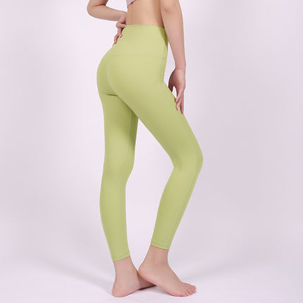 Autumn and Winter Brushed Yoga Fitness Naked-Feel Tight High-Waisted Tummy Control Sports Leggings Women's Running Cycling Butt-Lifting Yoga Pants