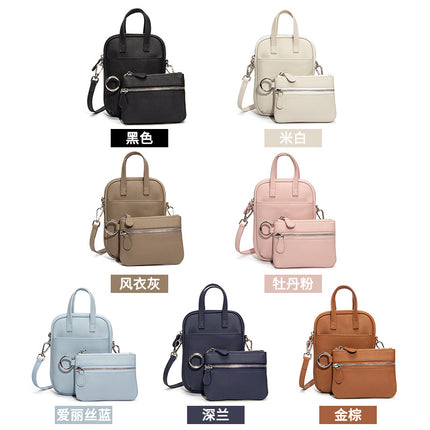 New Style Top Layer Cowhide Mobile Phone Bag Crossbody Women's Large Capacity Japanese-Style Vertical Genuine Leather Niche Shoulder Bag