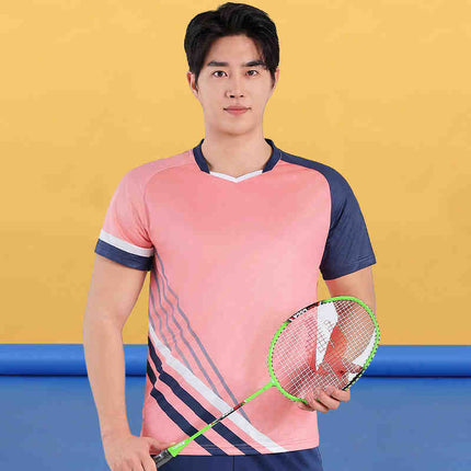Badminton Clothing Top Men's Short-sleeved Quick-drying Women's Air Volleyball Competition Clothing Training Table Tennis Team Clothing Printing Summer