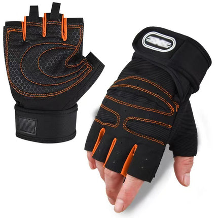 Fitness Gloves Half-Finger Men's and Women's Non-Slip Breathable Summer Weightlifting Hand Guards Dumbbell Equipment Training Long Wrist Cycling Gloves