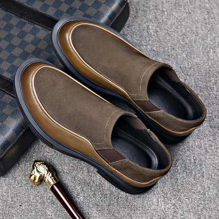 Men's Autumn and Winter New Reflex Leather Shoes Casual Lazy One-Step Men's Leather Shoes Soft-Sole Trendy All-Match Men's Shoes