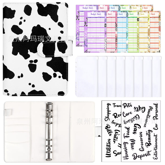Amazon Cross-border A6 Leopard Macaron Notebook Loose-leaf Creative Cash Deposit Book Budget Plan Book