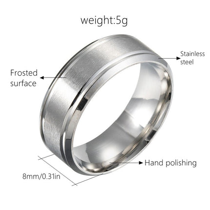 26 Cross-Border Popular Brushed Matte Wedding Rings for Men, 6/8mm Wide, Hot-Selling on Wish and Amazon Independent Sites