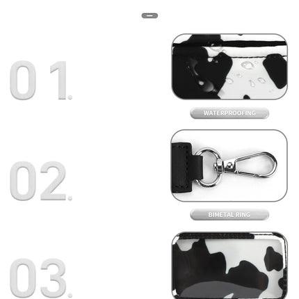 Spot Cross-Border Popular Lulu Same Style Transparent Pvc Card Holder Wrist Bag Portable Cow Color Change Storage
